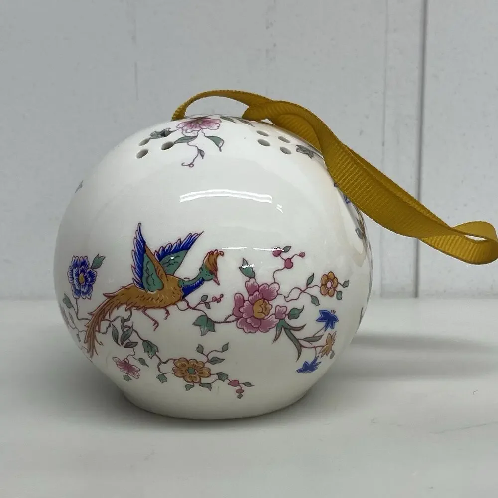 Hammersley Bone China Pomander Ball Diffuser Potpourri Birds & Flowers England
